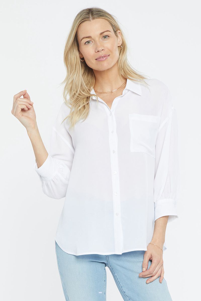 White Women's NYDJ Zoey Blouse | NZ 538CWRUJM