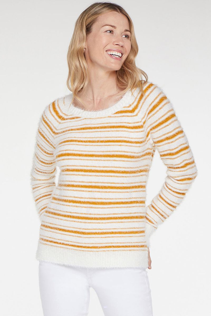 Yellow Women's NYDJ Boatneck Pullover Sweaters | NZ 832RBWVKP