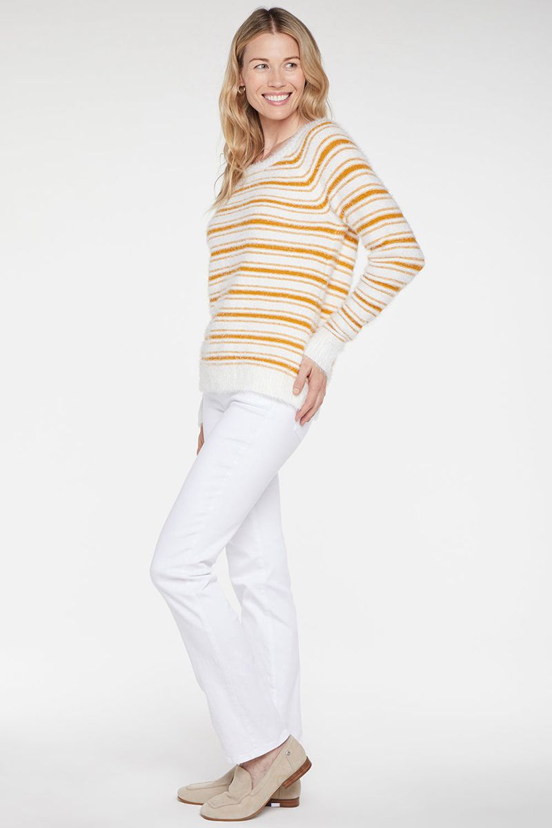 Yellow Women's NYDJ Boatneck Pullover Sweaters | NZ 832RBWVKP