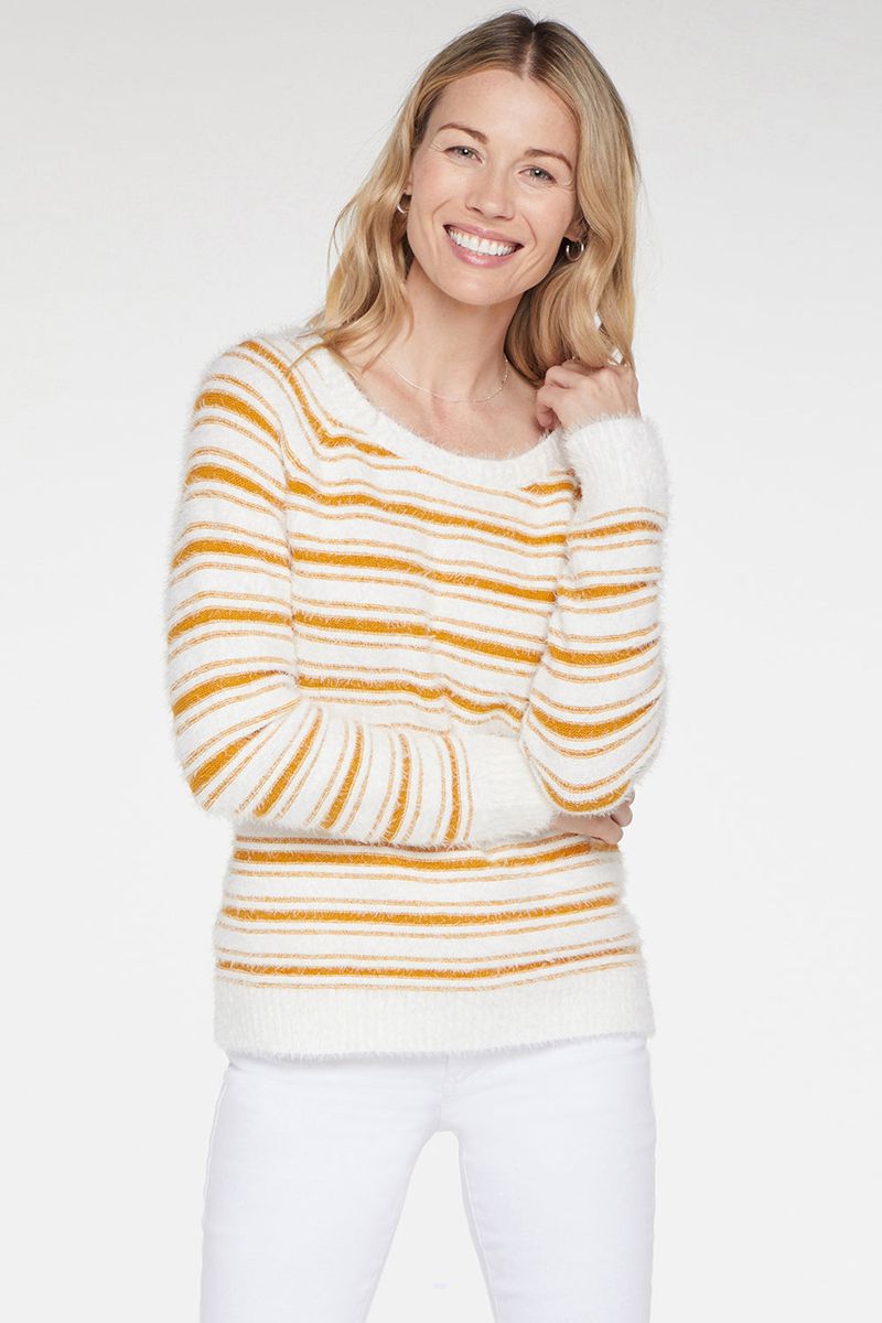 Yellow Women\'s NYDJ Boatneck Pullover Sweaters | NZ 832RBWVKP