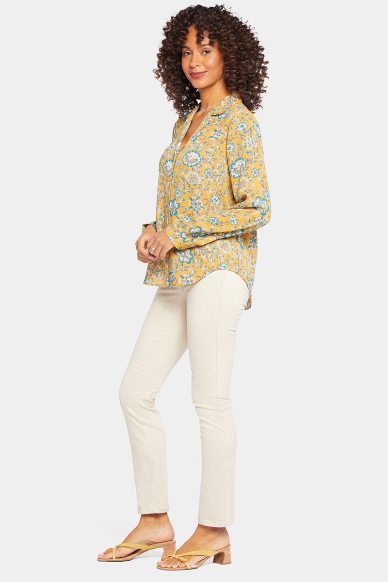 Yellow Women's NYDJ Gabrielle Blouse | NZ 703QFTXDO