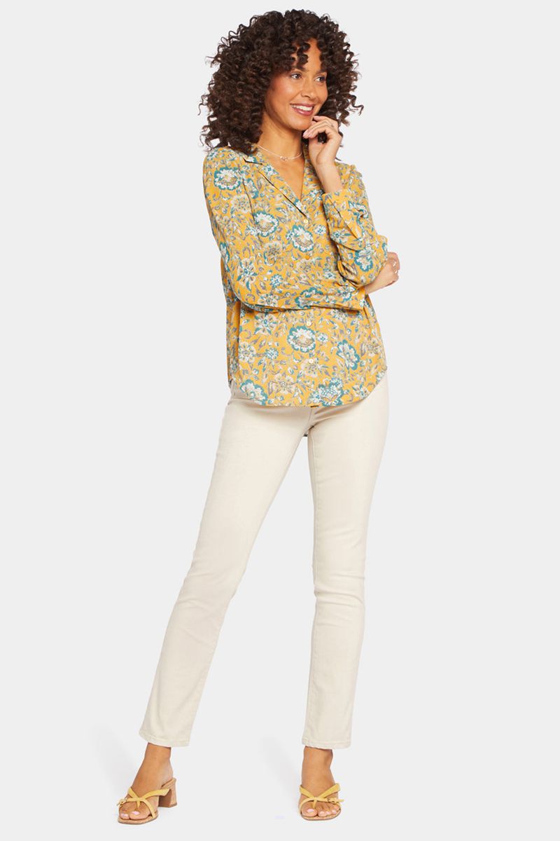 Yellow Women's NYDJ Gabrielle Blouse | NZ 703QFTXDO