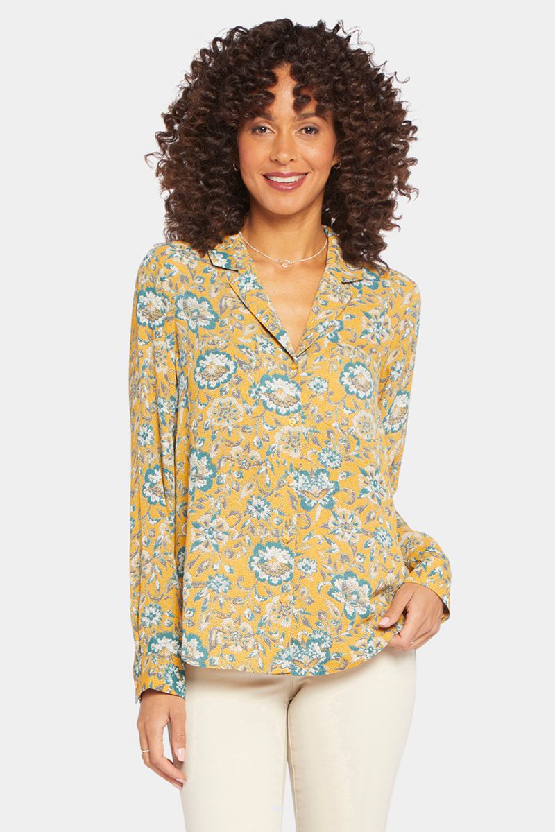 Yellow Women\'s NYDJ Gabrielle Blouse | NZ 703QFTXDO