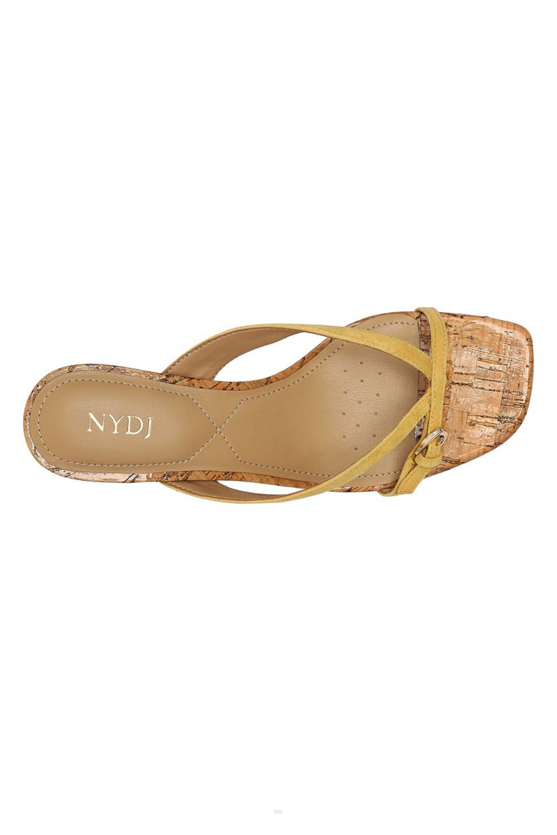 Yellow Women's NYDJ Glam Block Heel In Wide Width Sandals | NZ 368PACNXO