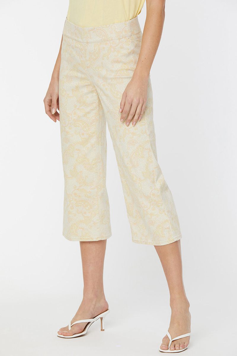 Yellow Women's NYDJ Petite Wide Leg Capri Pull-On Jeans | NZ 357IVNCYM