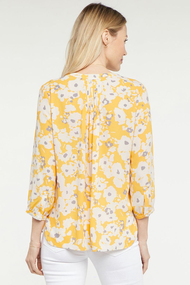 Yellow Women's NYDJ Pintuck Blouse | NZ 736RBGPKI