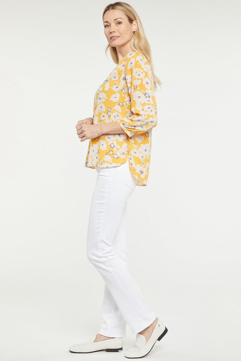 Yellow Women's NYDJ Pintuck Blouse | NZ 736RBGPKI