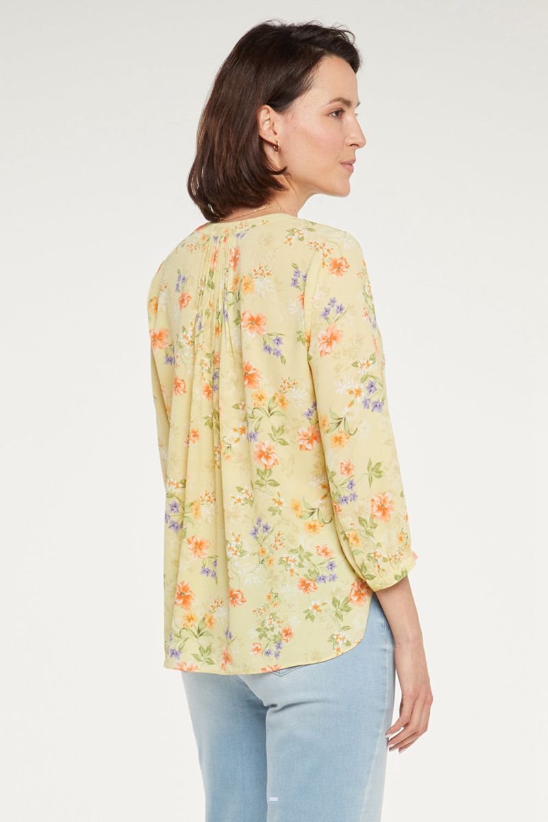 Yellow Women's NYDJ Pintuck Blouse | NZ 861TOGDUX