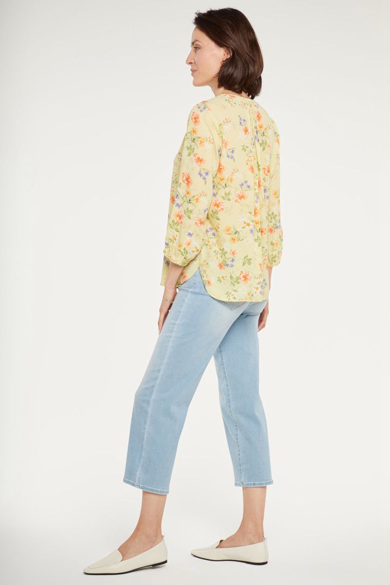 Yellow Women's NYDJ Pintuck Blouse | NZ 861TOGDUX