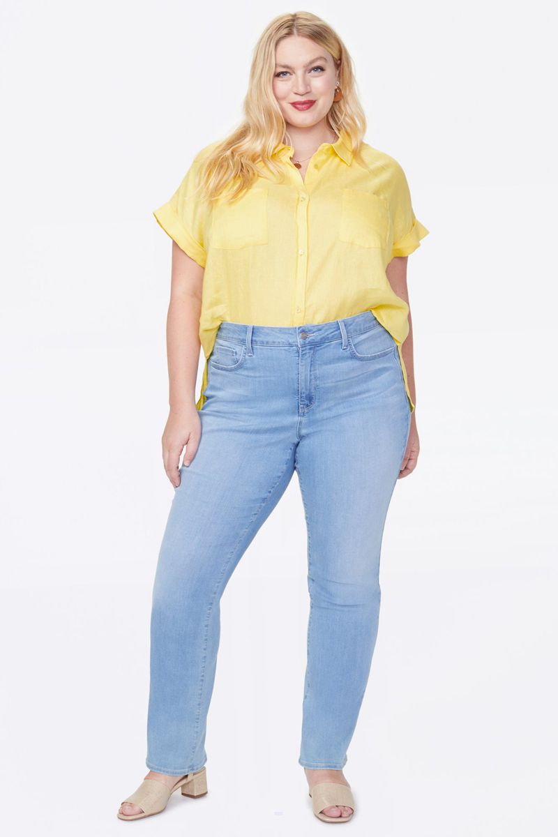 Yellow Women's NYDJ Plus Camp Shirts | NZ 947AEHYLD