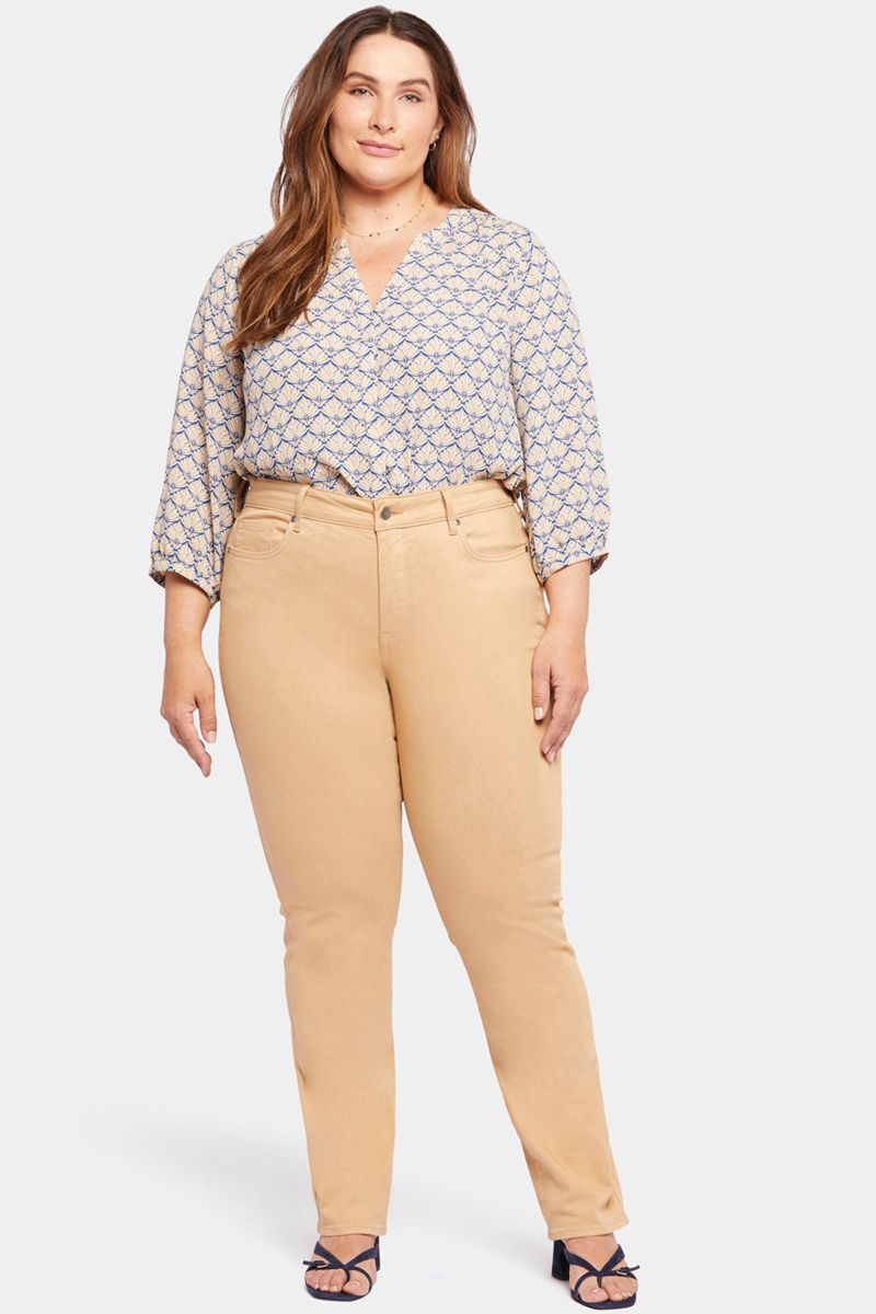 Yellow Women's NYDJ Plus Marilyn Straight Jeans | NZ 804BSFCIV