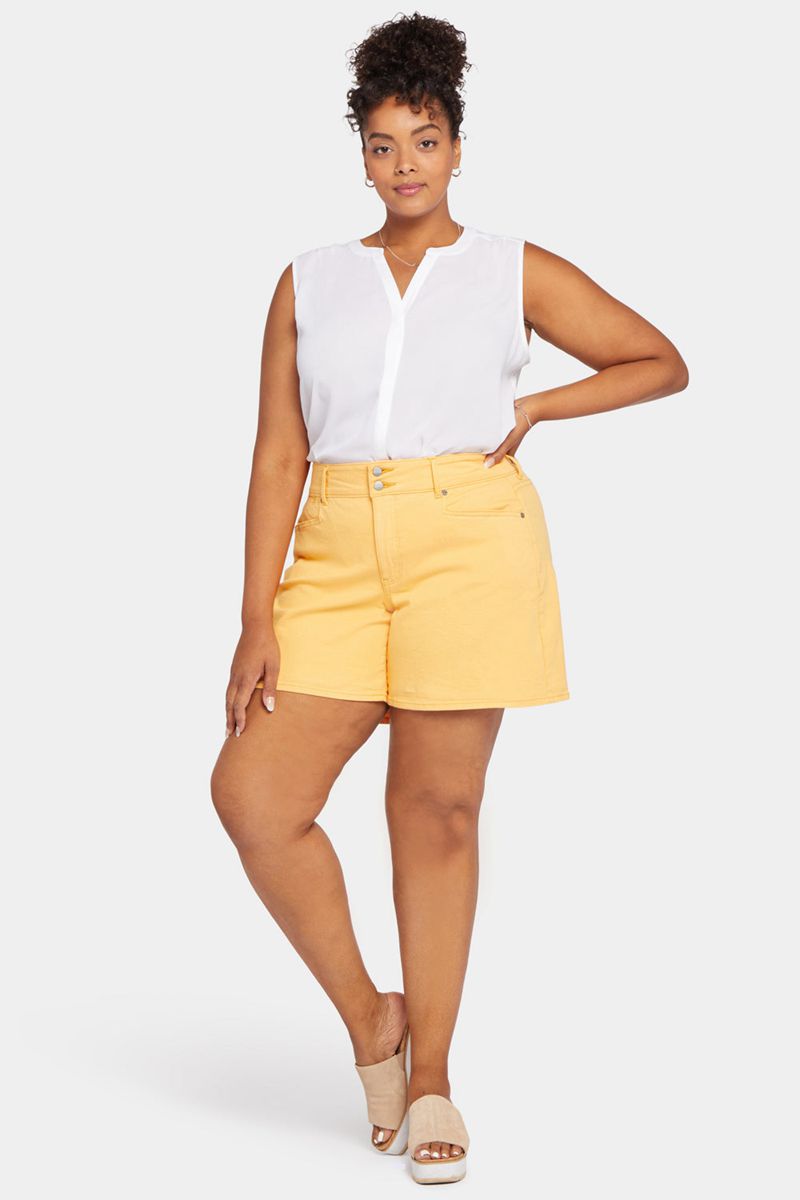 Yellow Women's NYDJ Plus Roxanne Denim Shorts | NZ 460OWRPZJ