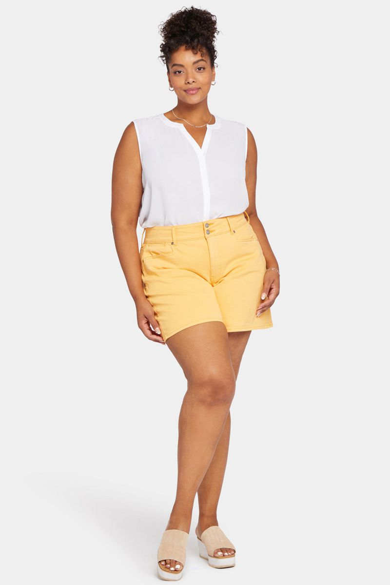 Yellow Women's NYDJ Plus Roxanne Denim Shorts | NZ 460OWRPZJ