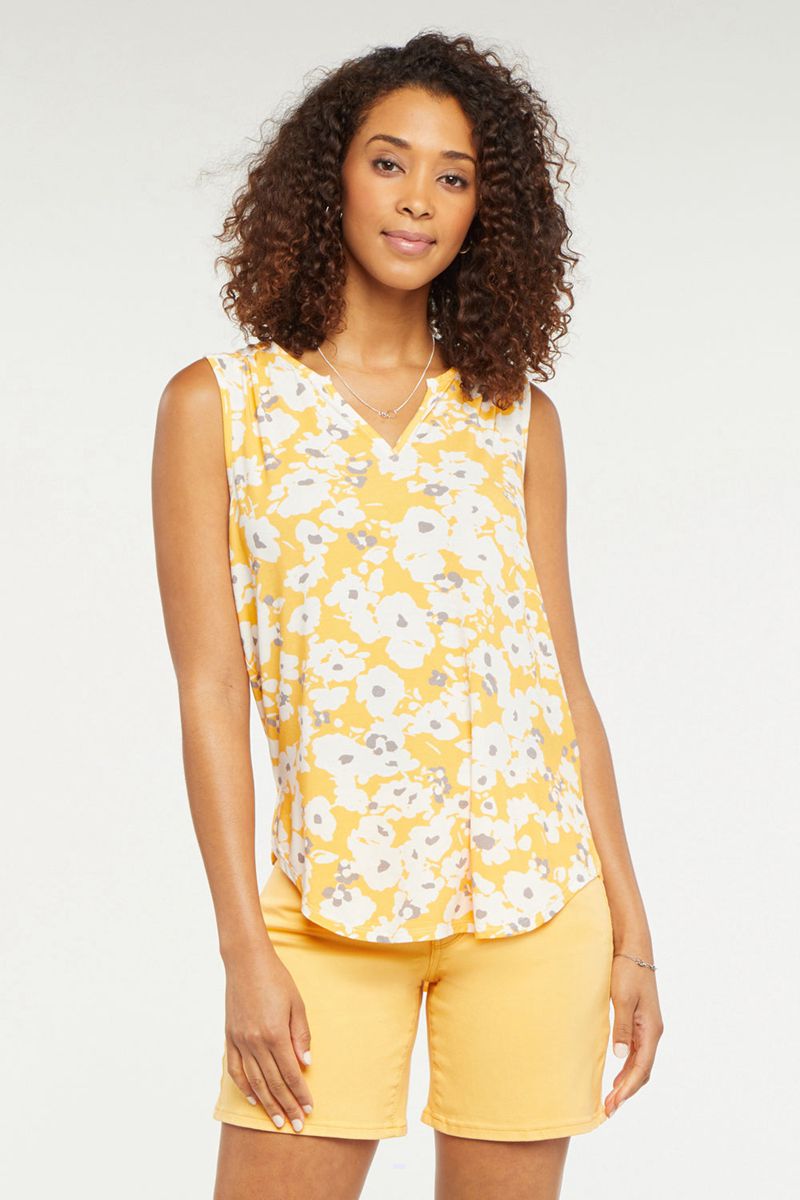 Yellow Women's NYDJ Sleeveless Perfect T-Shirts | NZ 974AYWEIO