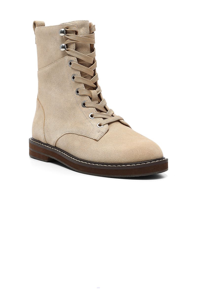 Beige Women's NYDJ Estella Lace-Up Boots | NZ 578OCIYBF