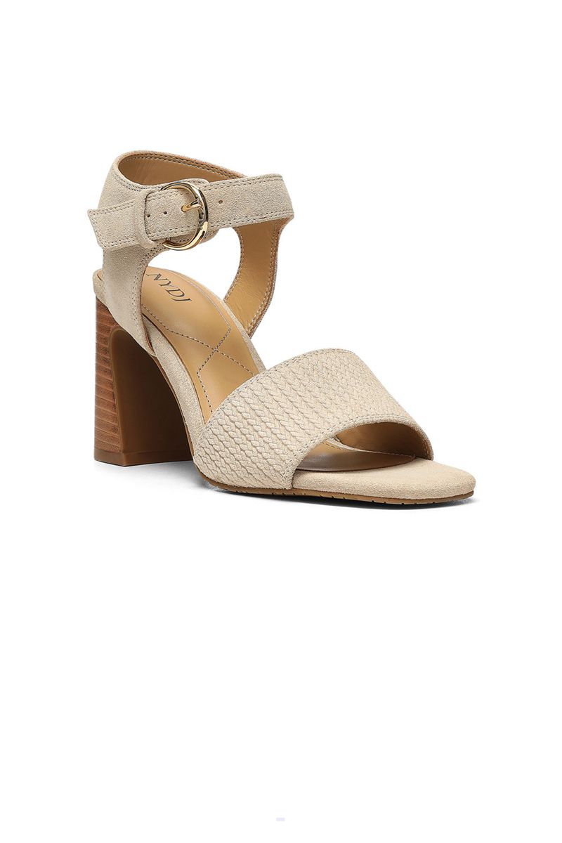 Beige Women's NYDJ Liz Block Heel Sandals | NZ 157XFYQMU