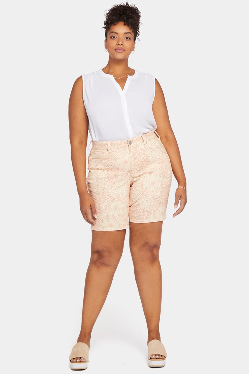 Beige Women's NYDJ Plus Ella Denim Shorts | NZ 024ARZDXO