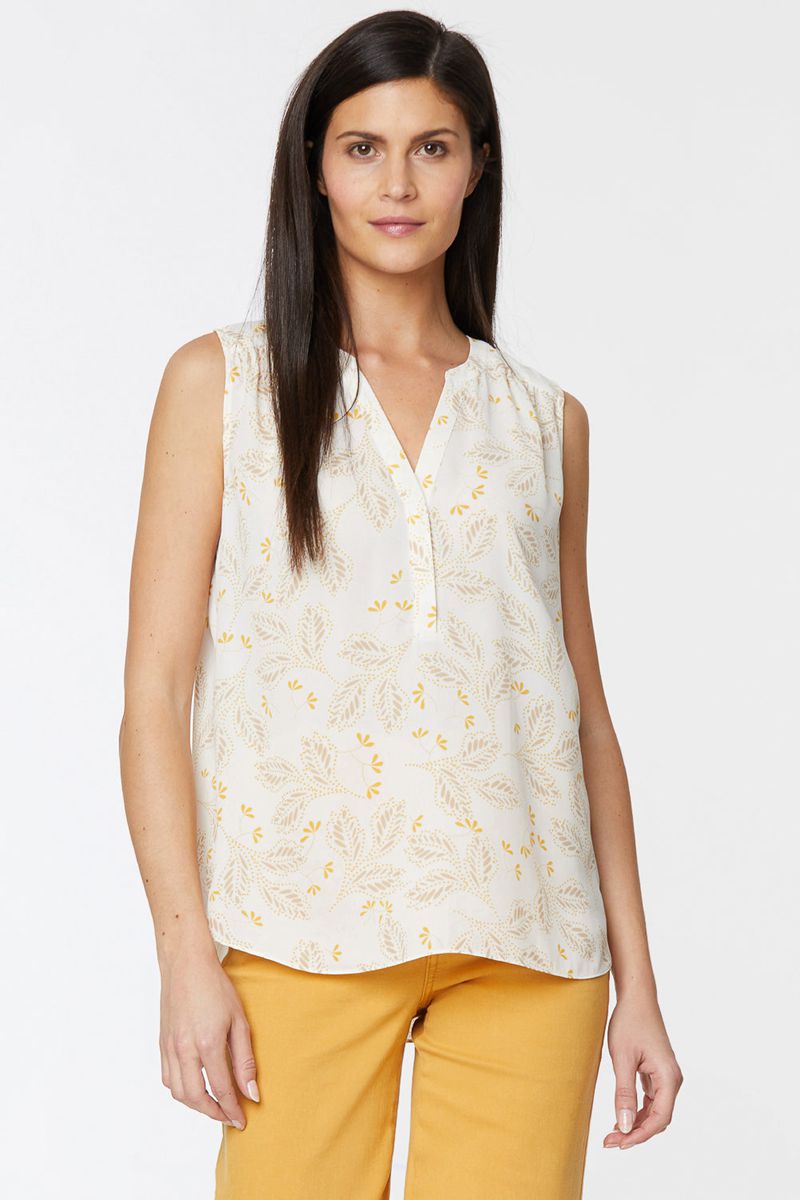 Beige Women's NYDJ Plus The Sleeveless Perfect Blouse | NZ 894ALCTSZ