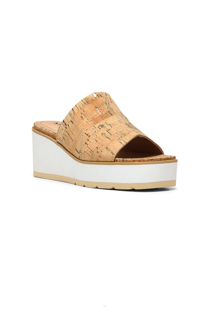 Beige Women's NYDJ Rysa Wedge Sandals | NZ 672SLBZQM