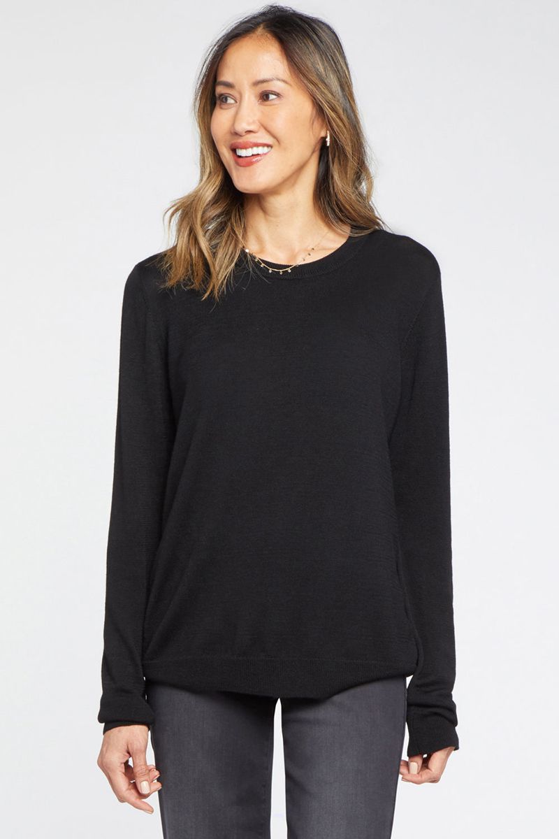 Black Women's NYDJ Classic Crewneck Sweaters | NZ 039WGTFIV