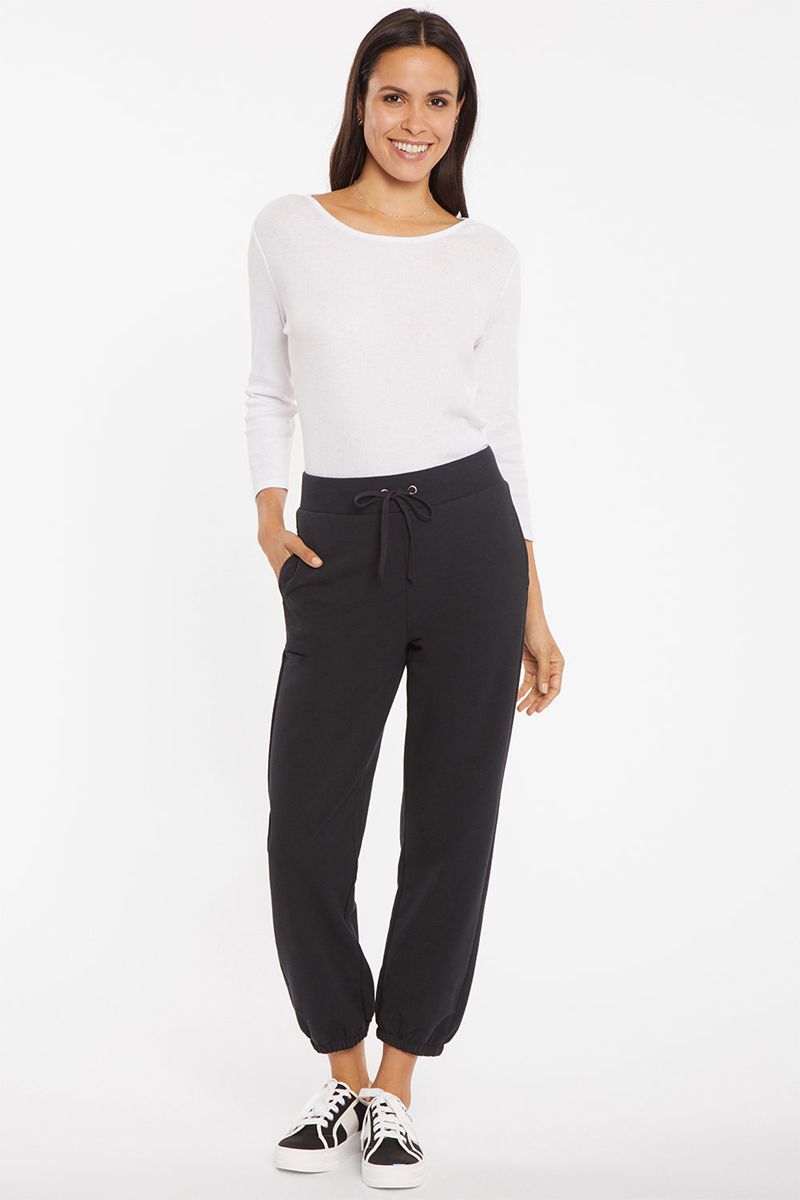 Black Women's NYDJ Elastic Hem Sweat Pants | NZ 769LBRSGC