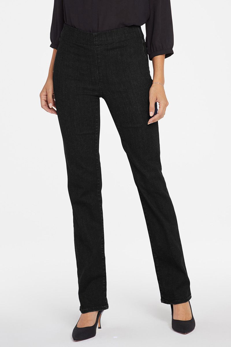 Black Women's NYDJ Marilyn Straight Pull-On Jeans | NZ 537EBJRUL