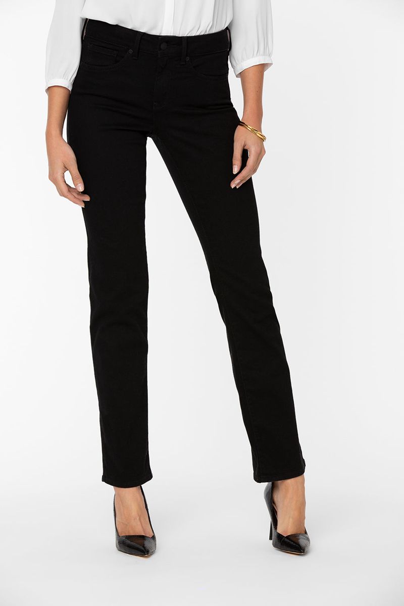 Black Women's NYDJ Petite Marilyn Straight Jeans | NZ 140KJVCOU