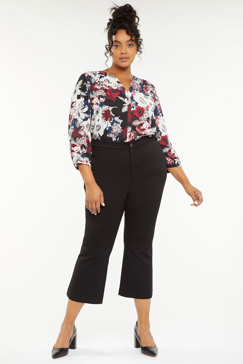 Black Women's NYDJ Plus Bootcut Crop Pants | NZ 641NBMJLT