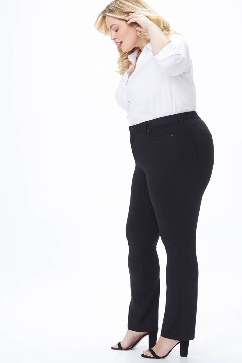 Black Women's NYDJ Plus Marilyn Straight Pants | NZ 609ELAIBT