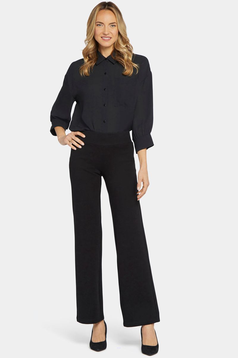 Black Women's NYDJ Pull-On Relaxed Straight Pants | NZ 927QIMZUN