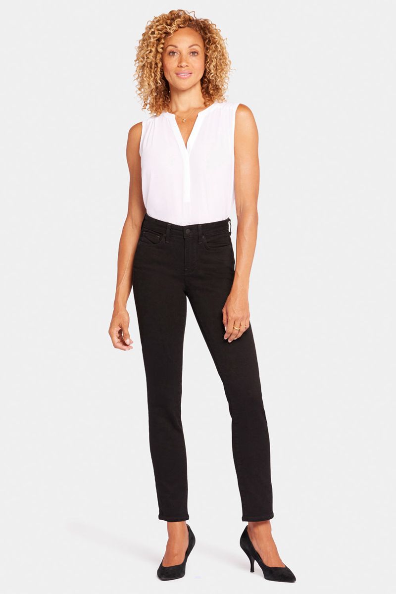 Black Women's NYDJ Sheri Slim Jeans | NZ 612BDGZLW