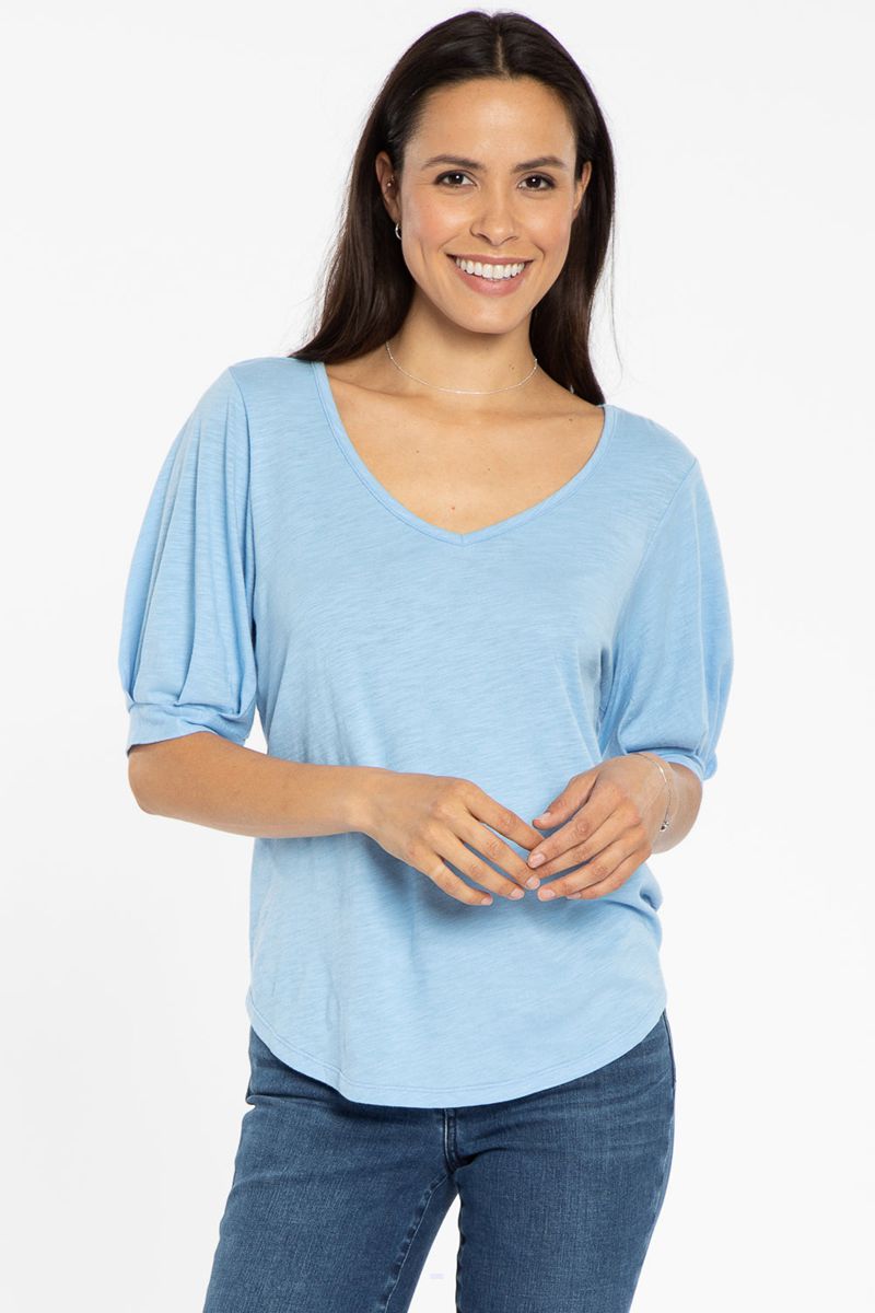 Blue Women's NYDJ Charming T-Shirts | NZ 504URXGBL