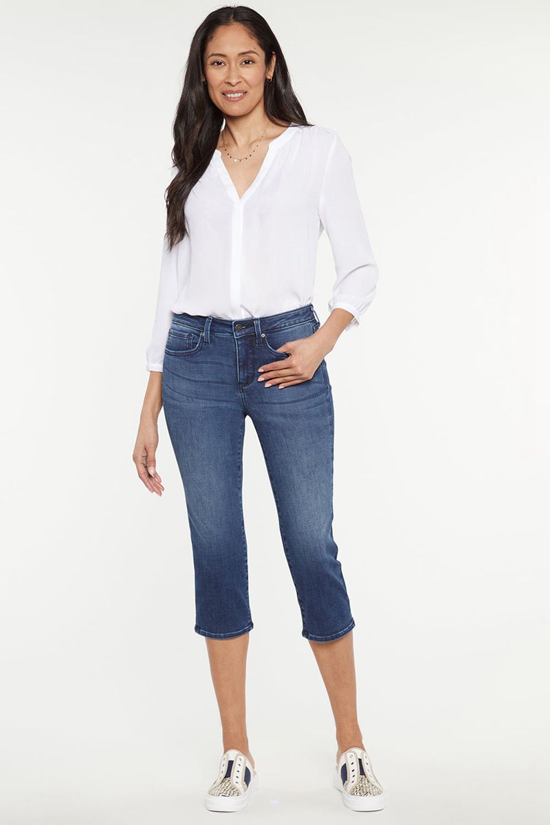 Blue Women's NYDJ Harper Crop Jeans | NZ 294MQREIZ