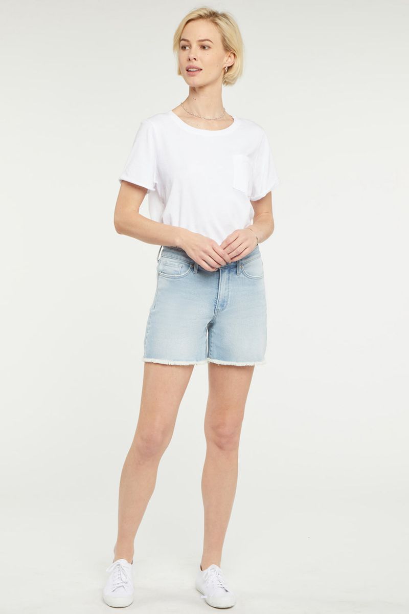 Blue Women's NYDJ Petite A-Line Denim Shorts | NZ 097PSAZEG