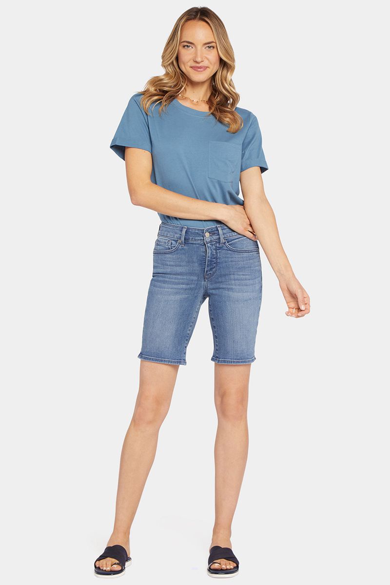 Blue Women's NYDJ Petite Ella Denim Shorts | NZ 476BKCFXO