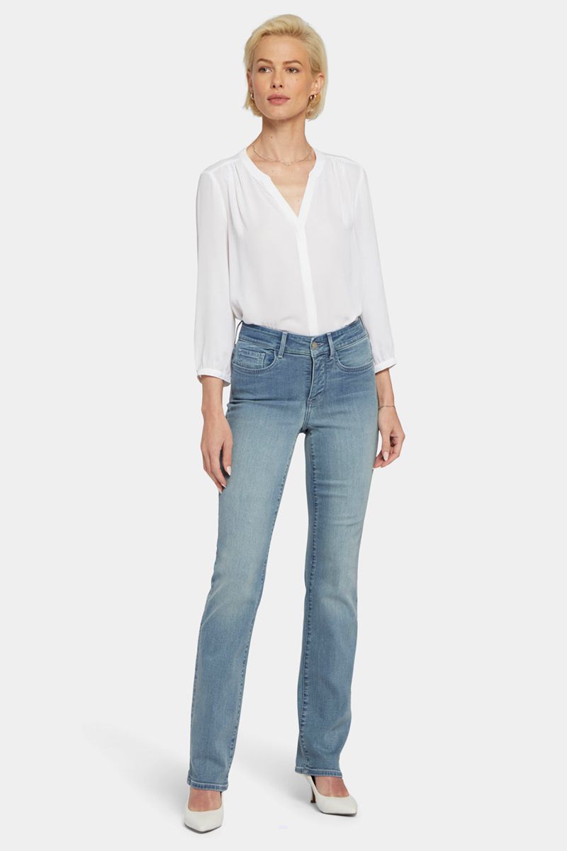 Blue Women's NYDJ Petite Marilyn Straight Jeans | NZ 437WDUYHK