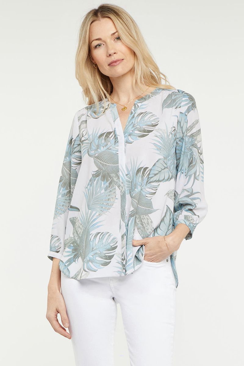 Blue Women's NYDJ Pintuck Blouse | NZ 861IOXAUL