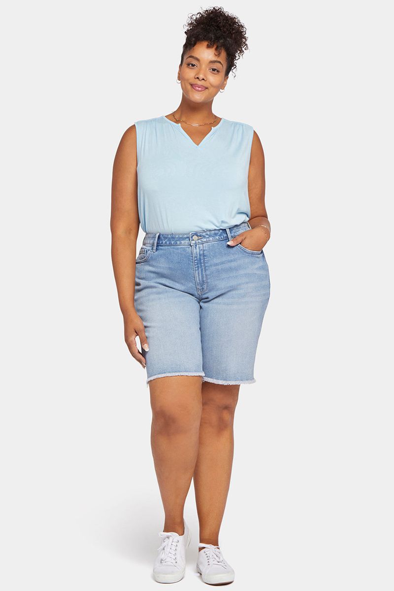 Blue Women's NYDJ Plus Boyfriend Denim Shorts | NZ 243HEKXCD