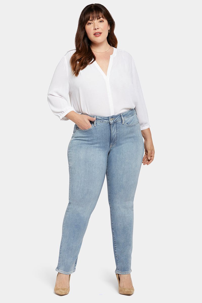 Blue Women's NYDJ Plus Marilyn Straight Jeans | NZ 302BPTDOC