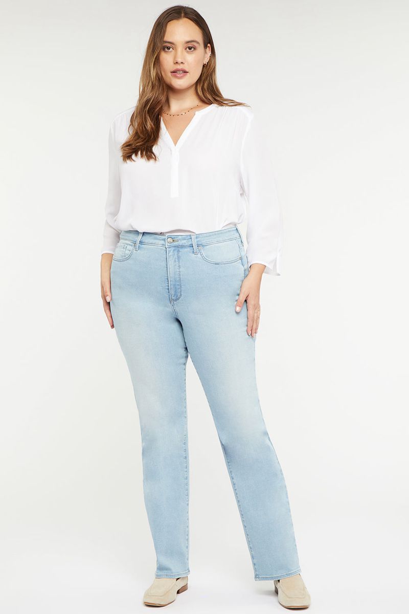 Blue Women's NYDJ Plus Relaxed Straight Jeans | NZ 087VRQGUP