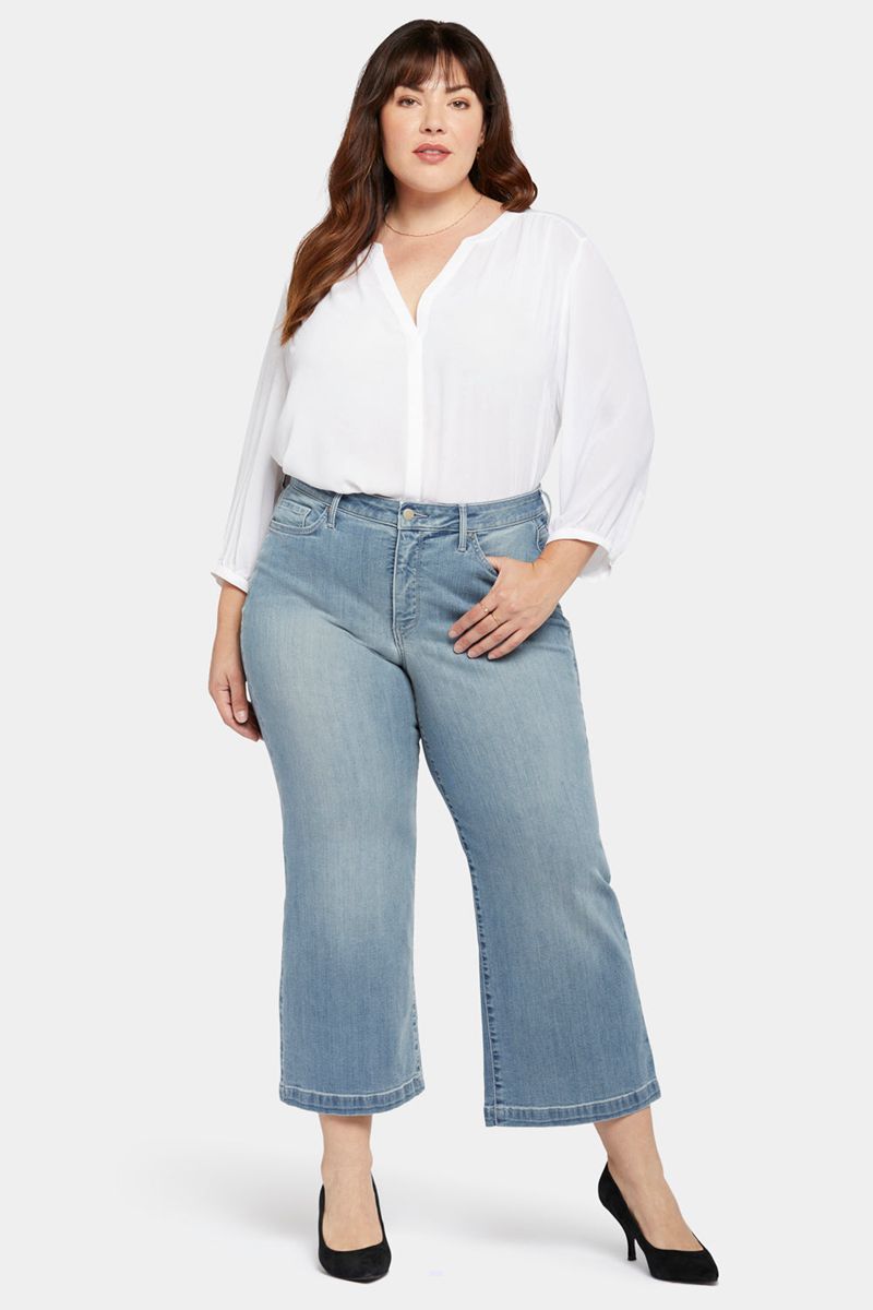 Blue Women's NYDJ Plus Teresa Wide Leg Ankle Jeans | NZ 243UBMIYF