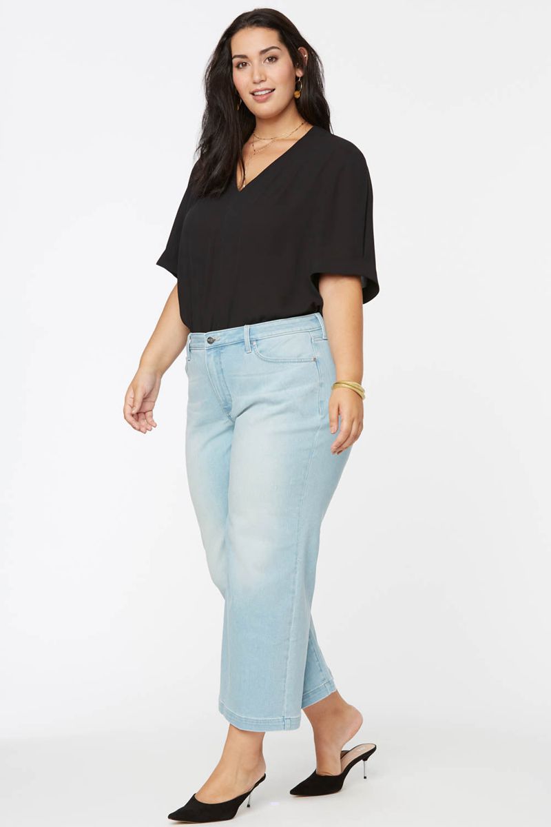 Blue Women's NYDJ Plus Teresa Wide Leg Ankle Jeans | NZ 726SLVRZA