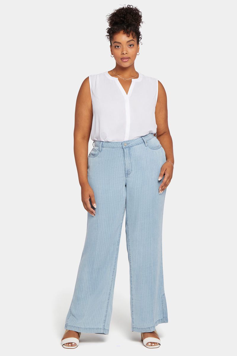 Blue Women's NYDJ Plus Teresa Wide Leg Jeans | NZ 403LMBZTJ