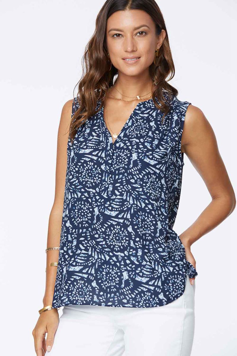 Blue Women's NYDJ Plus The Sleeveless Perfect Blouse | NZ 326XGYPRQ