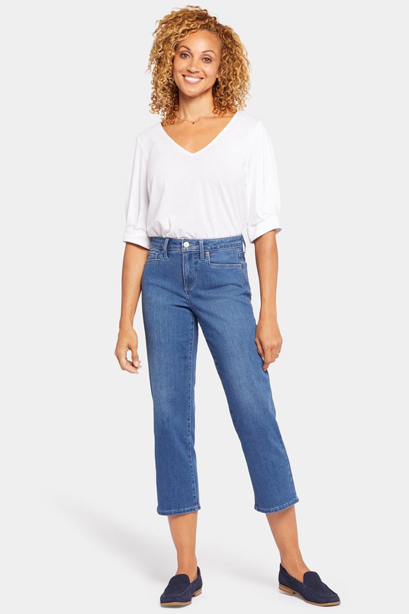 Blue Women's NYDJ Relaxed Piper Crop Jeans | NZ 915COYFSE