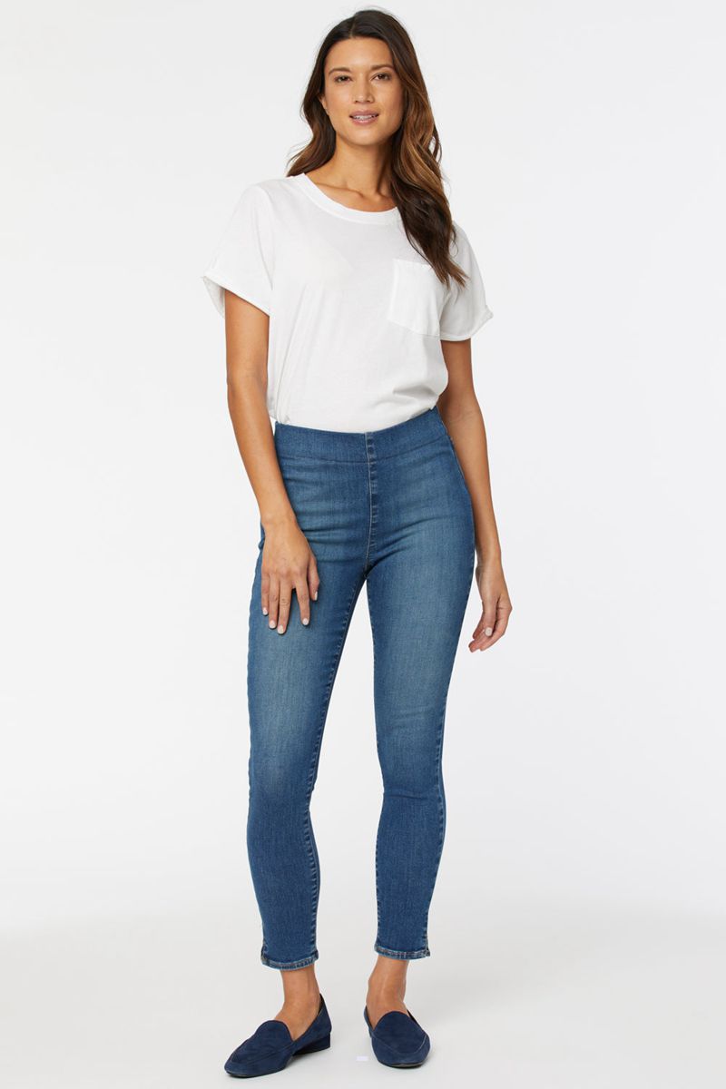 Blue Women's NYDJ Super Skinny Ankle Pull-On Jeans | NZ 132MJYIOK