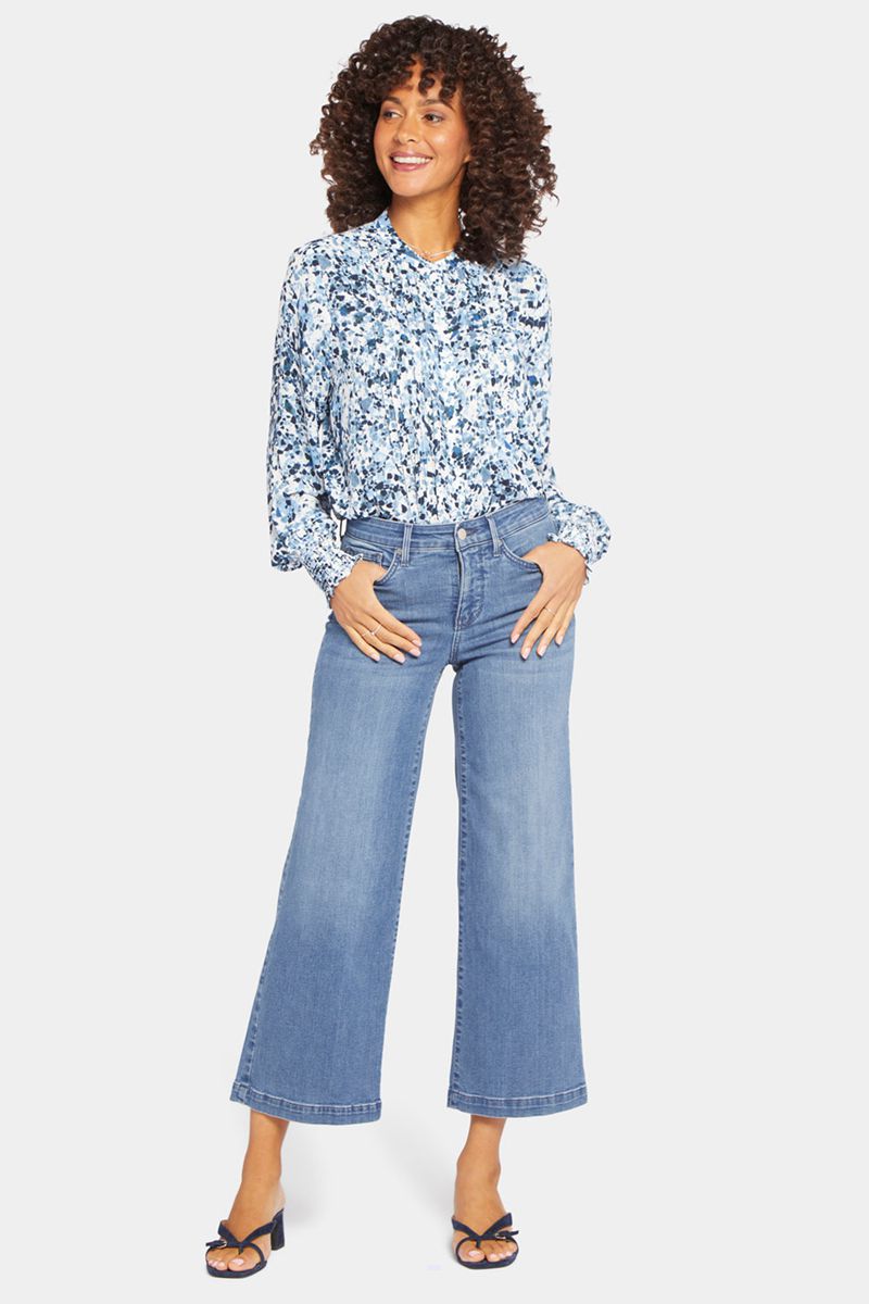 Blue Women's NYDJ Teresa Wide Leg Ankle Jeans | NZ 823ROGEBP