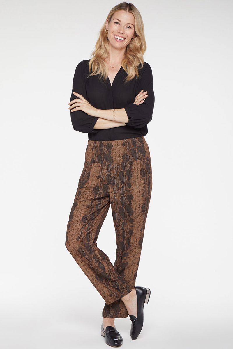 Brown Women's NYDJ Ines Slim Pants | NZ 590QKALUI