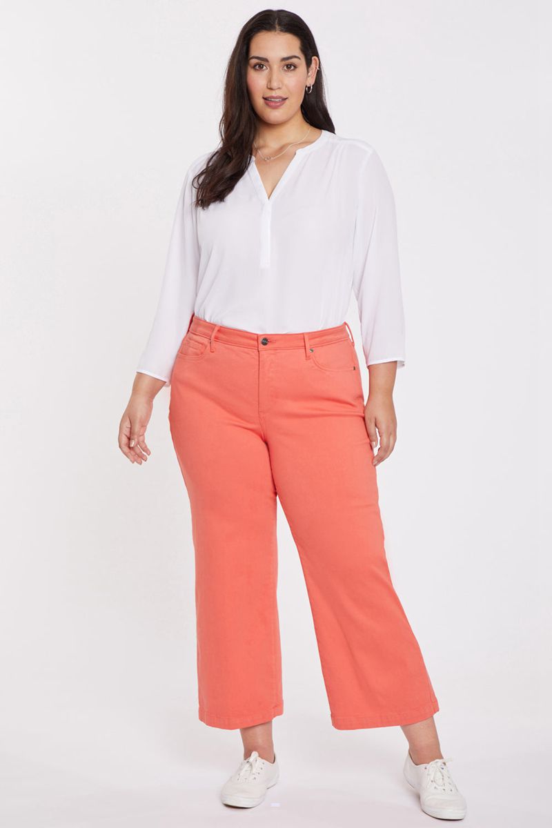 Coral Women's NYDJ Plus Teresa Wide Leg Ankle Jeans | NZ 796HYIQAK