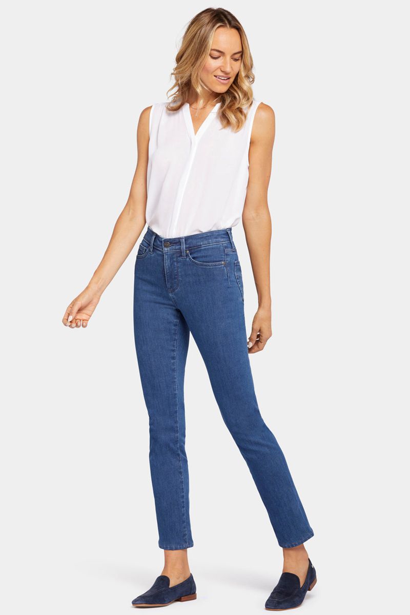 Dark Blue Women's NYDJ Le Silhouette Sheri Slim Jeans | NZ 945PGSIXL